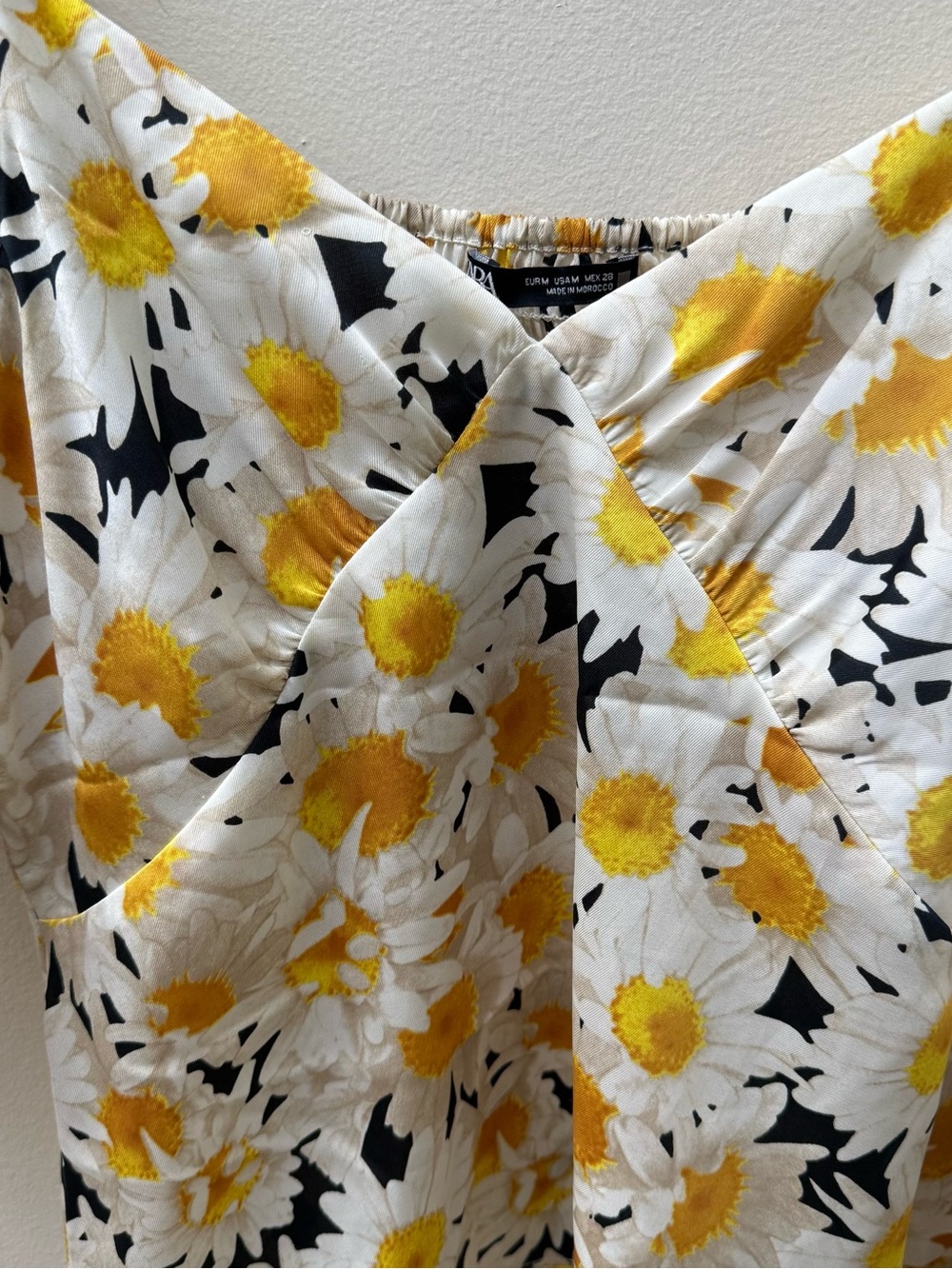 Zara White and Yellow Floral Puff-Sleeve Blouse - Picture 3 of 6